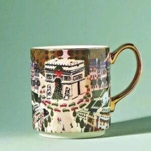 NWT 2022  Anthropologie Holiday  In The City  Paris  Mug